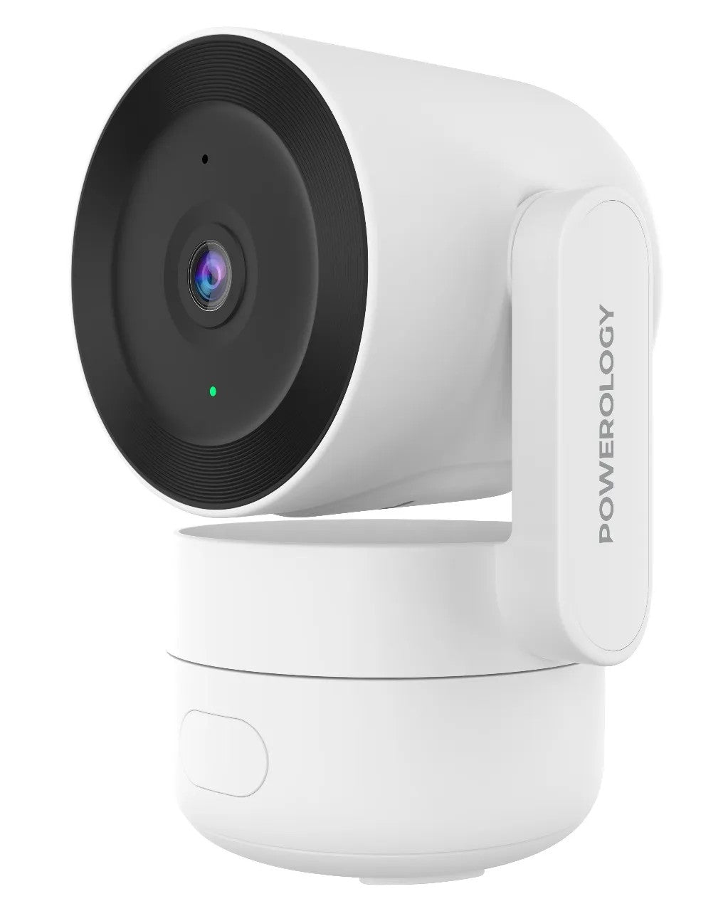 {PSM015} Powerology 4MP Indoor Camera BT 2.4Ghz/5Ghz Dual-Band WiFi 256GB - White