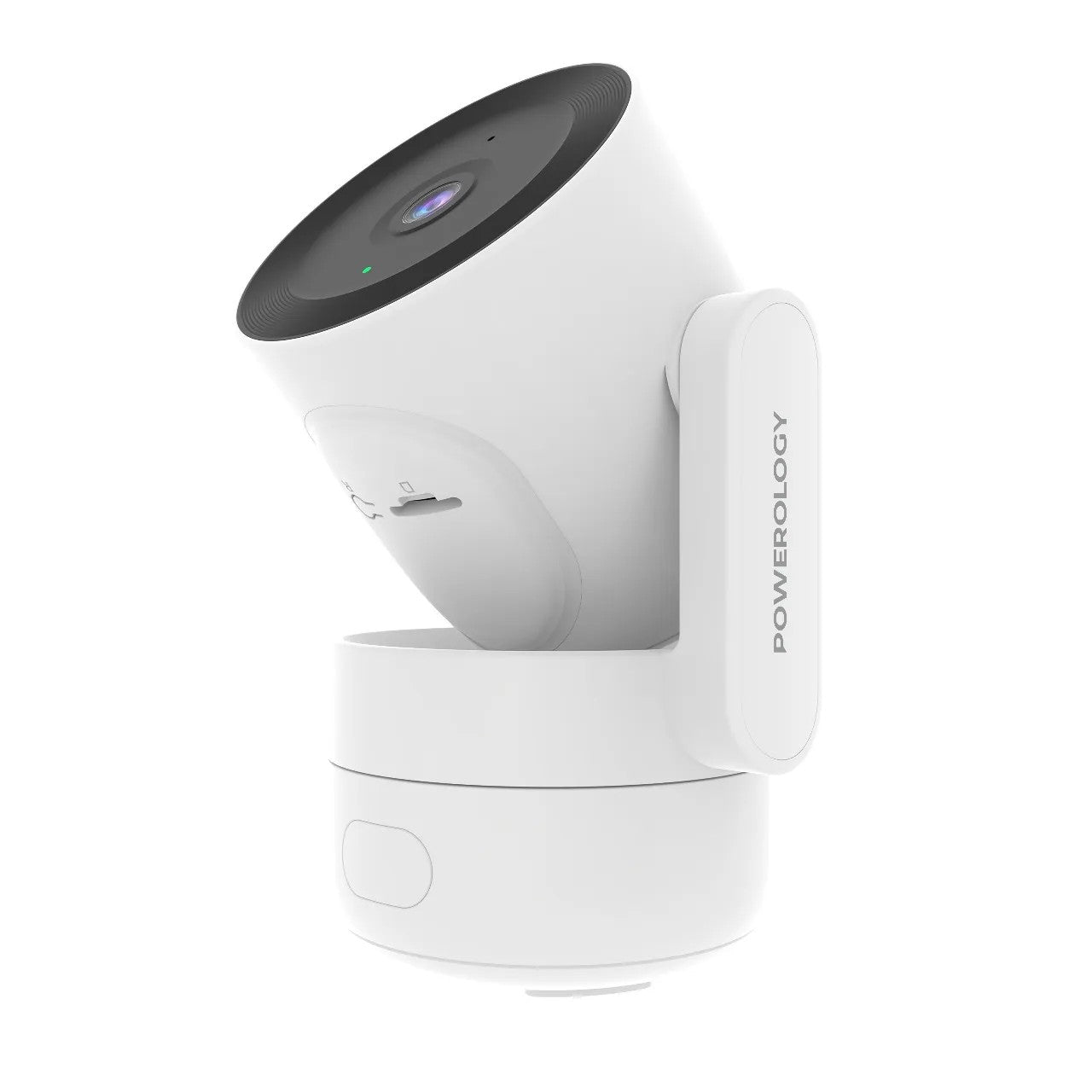 {PSM015} Powerology 4MP Indoor Camera BT 2.4Ghz/5Ghz Dual-Band WiFi 256GB - White