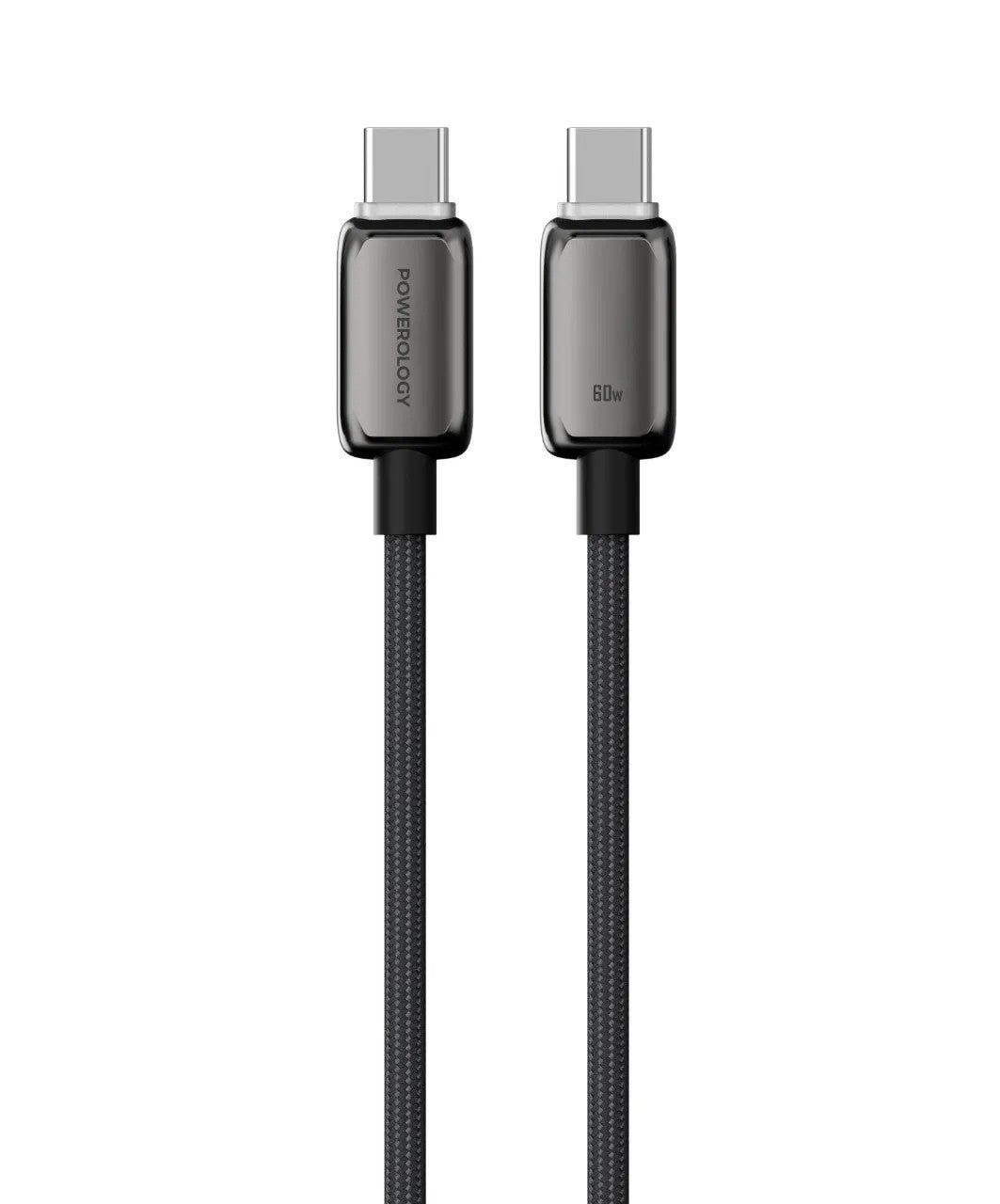 {PWDC60DGY} Powerology Zinco Series USB-C To USB-C - Dark Gray